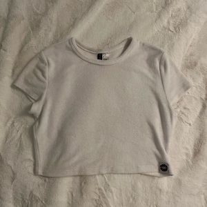 White Terry Cloth Crop Top, free shipping!